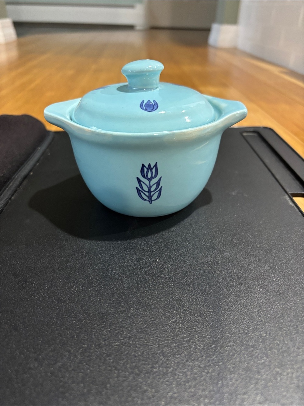 Vintage Blue Ceramic Blue Tulip Mini Bowl Made by Cronin- USA - 1950’s